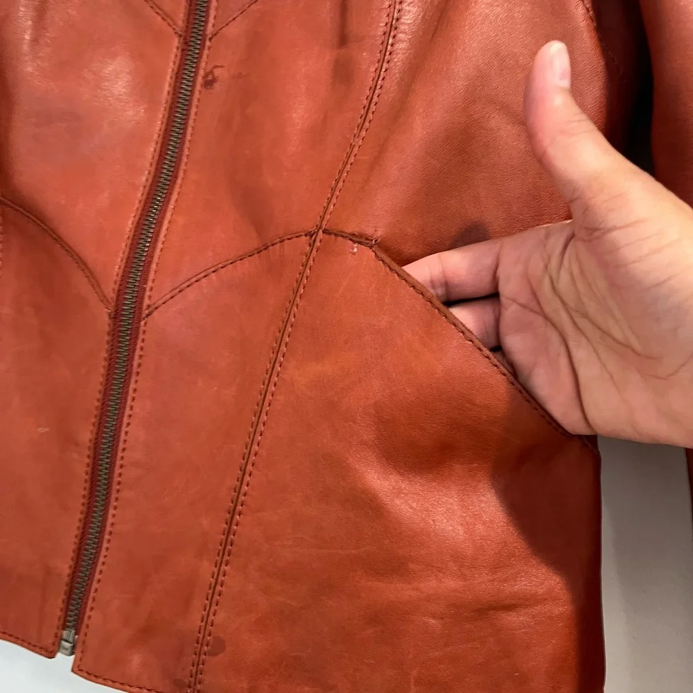 Sienna Studios Rust Leather Jacket Sz.‎ 10